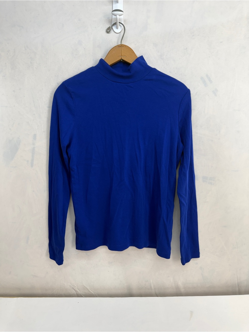 Kim Rogers Long Sleeve Mock Neck Top in Cobalt Blue